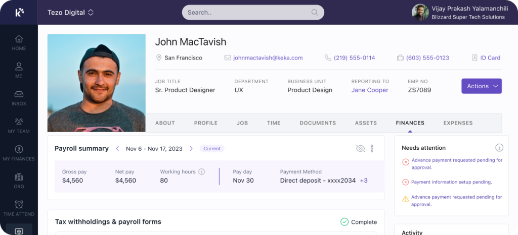 Best Employee Self Service Software for HR Teams | Keka