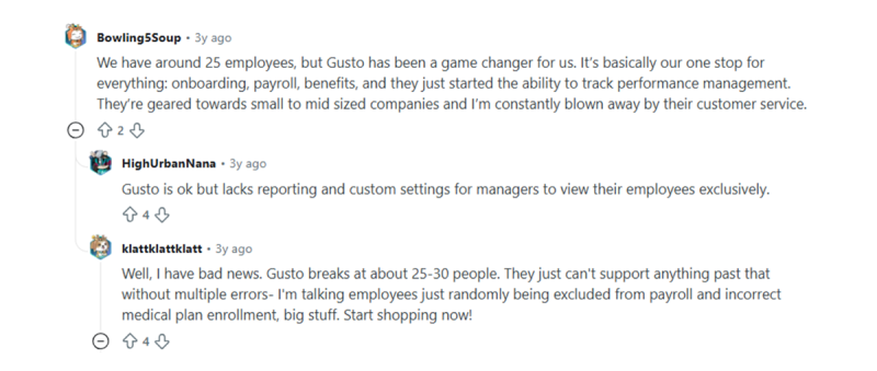 gusto user feedback