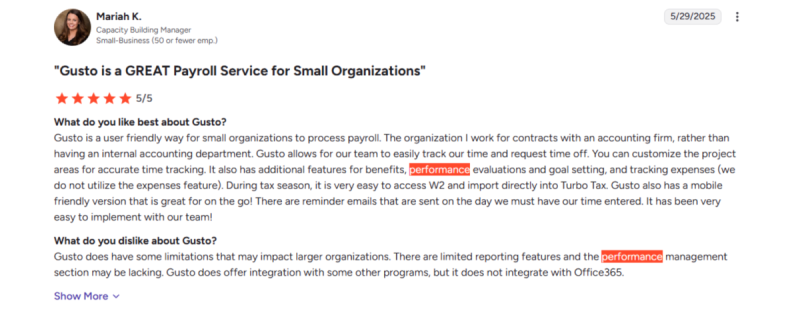 users complain about the very limited talent management features