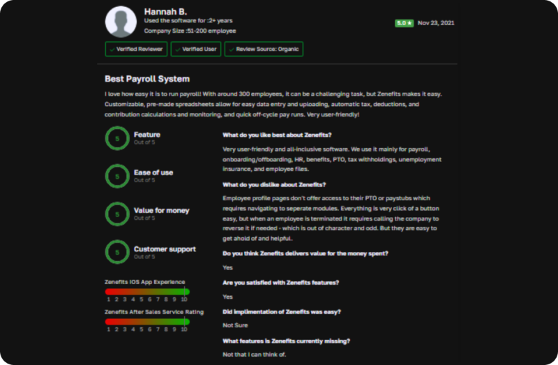 Zenefits provides responsive and friendly customer support,