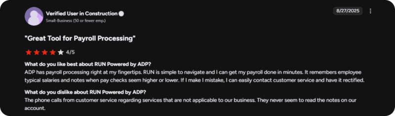 ADP is great tool for payroll processing