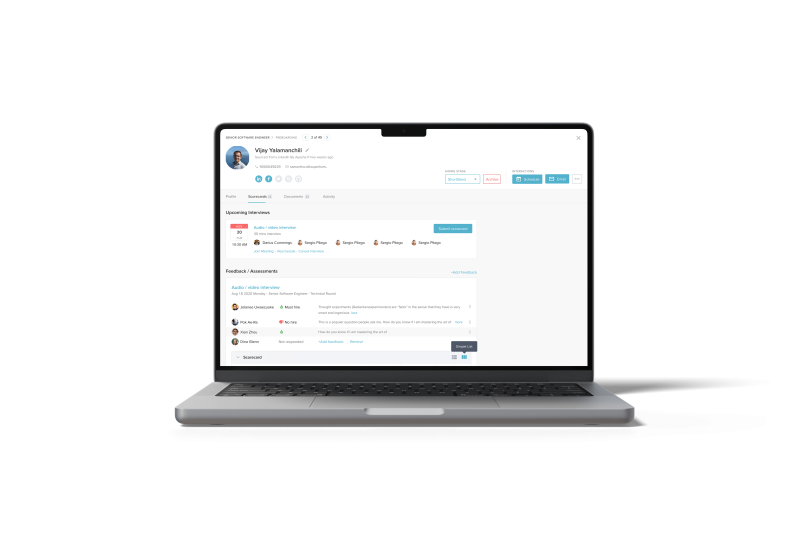 Employee Interview Scorecard dashboard