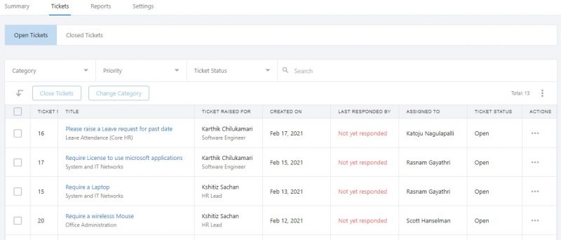 Helpdesk Dashboard