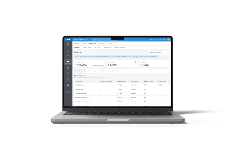 declaration summary hr dashboard