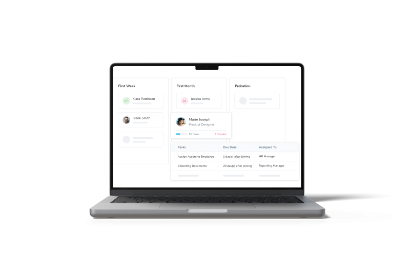 employee 90 days onboarding dashboard