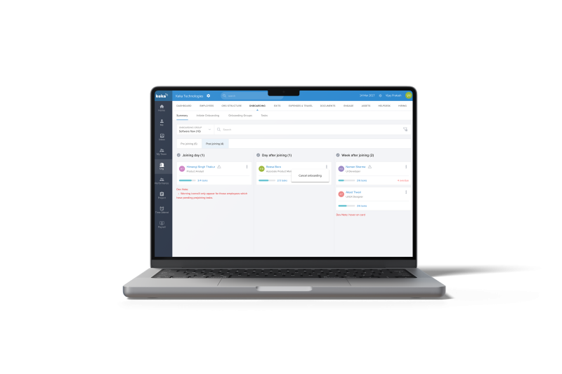 onboarding documentation hr dashboard