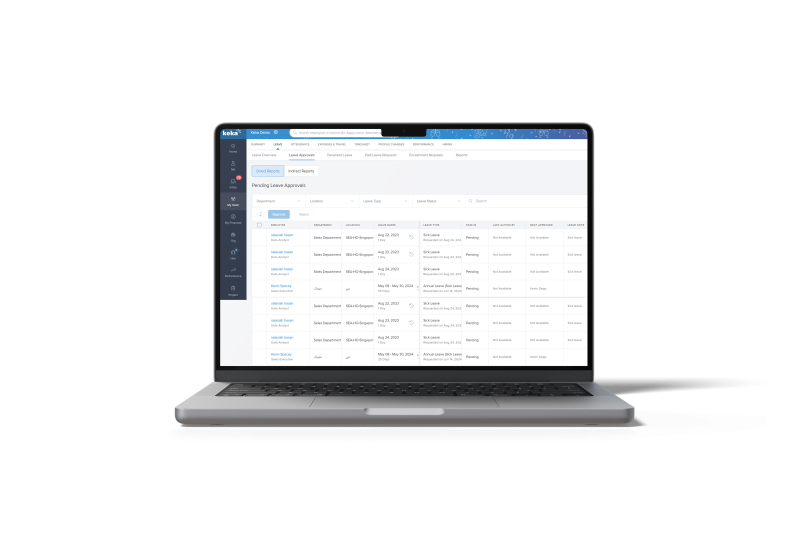 organizational leave request tracking dashboard