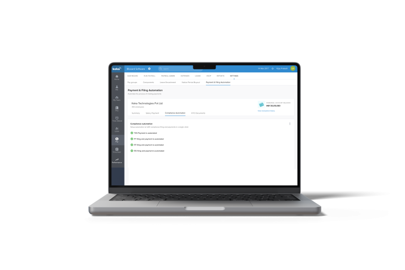 payment and filing automation hr dashboard