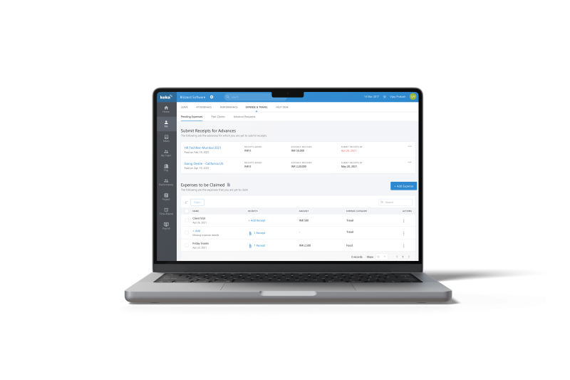 pending expense view dashboard