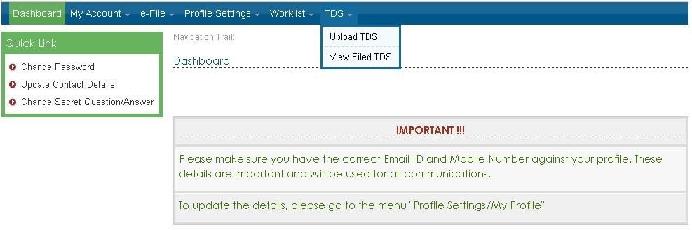upload TDS