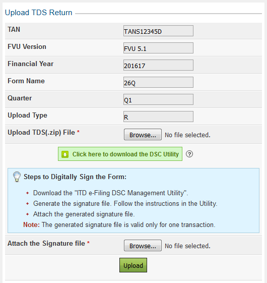 upload TDS return