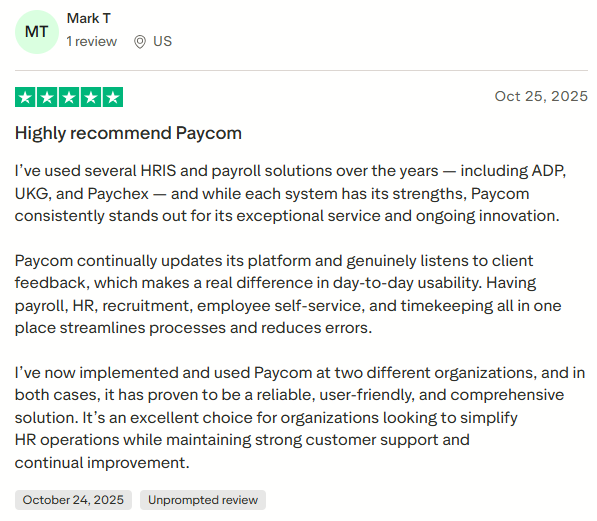 Users appreciate its consistent updates, streamlined workflows, and how it simplifies daily HR