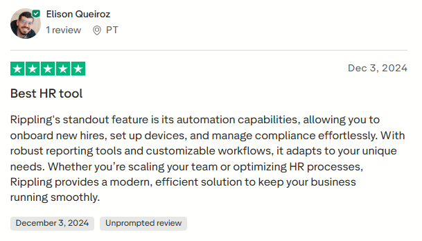 Users love how it automates data collection and allows reports to be tailored