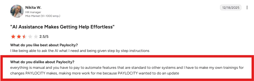 Paylocity user review