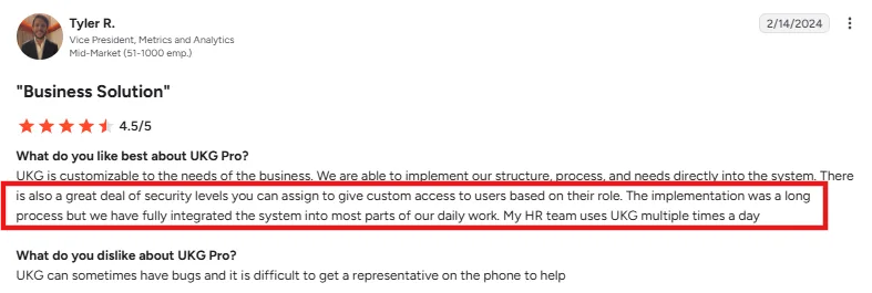 UKG user review