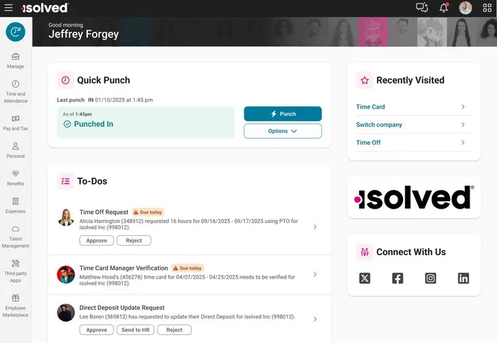 isolved screenshot