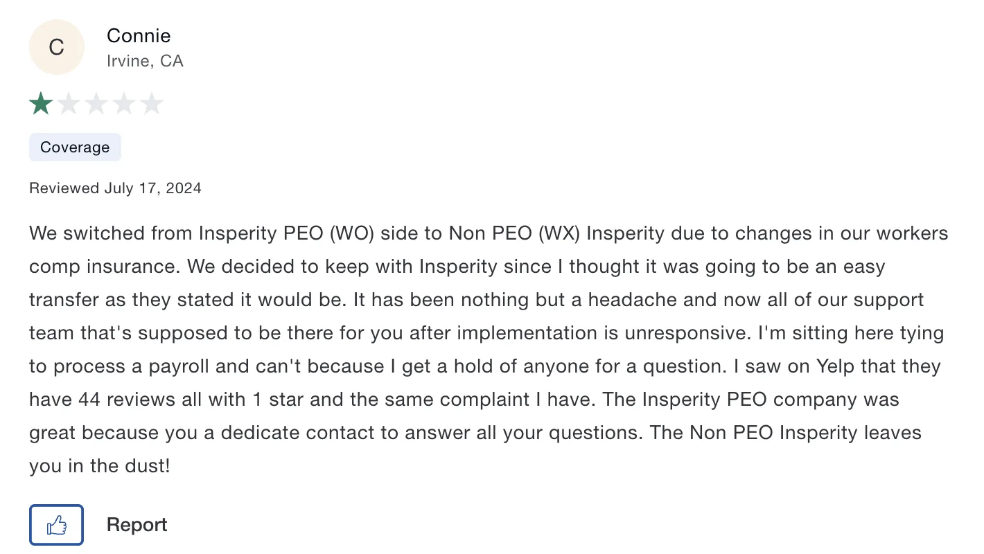 Complexity Exiting the PEO Relationship screenshot