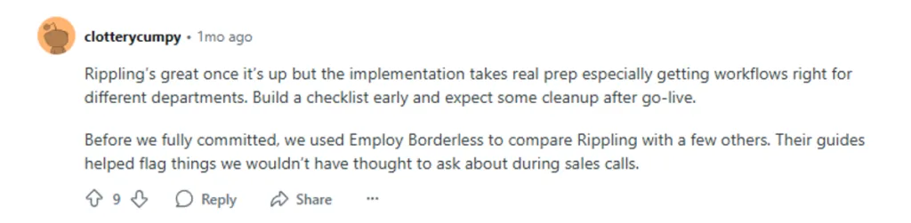 Rippling user review