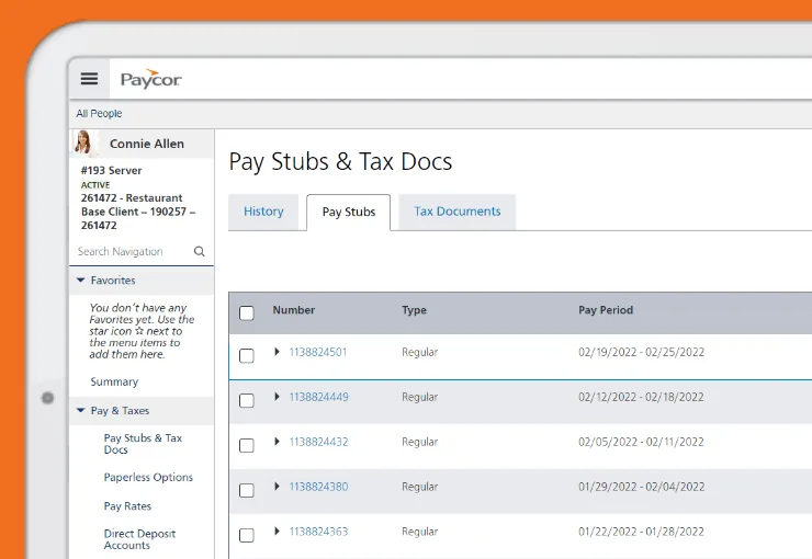 Paycor screenshot
