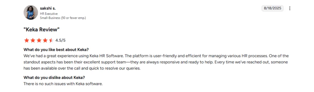 Keka user review