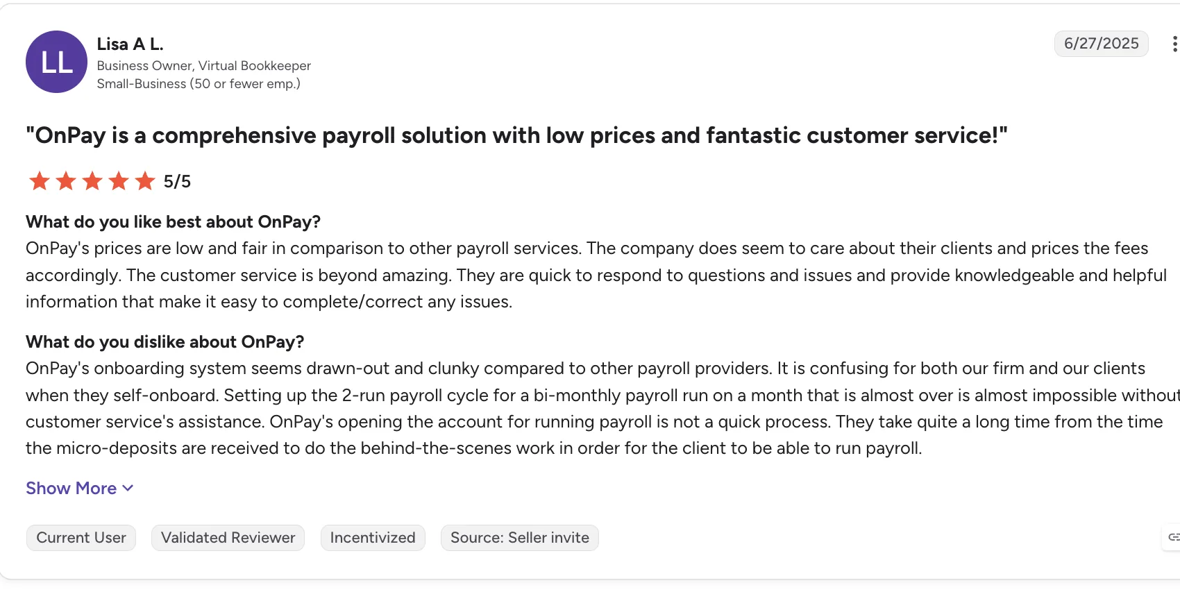 OnPay screenshot