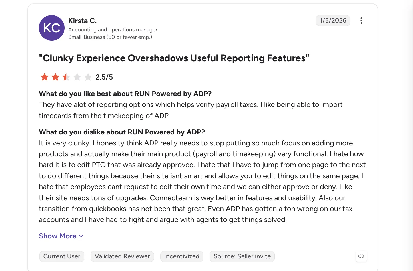 ADP Run screenshot