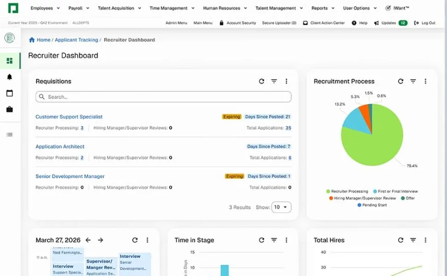 Paycom recruiter dashboard