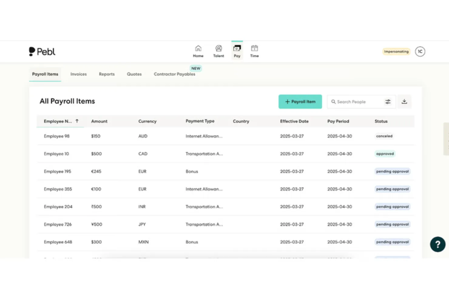 Pebl screenshot