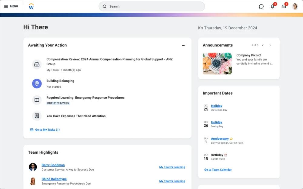 Workday HCM (G2 4.1/5) screenshot