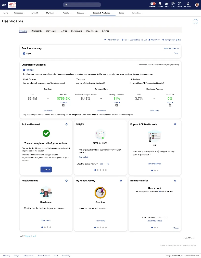 ADP Workforce Now screenshot