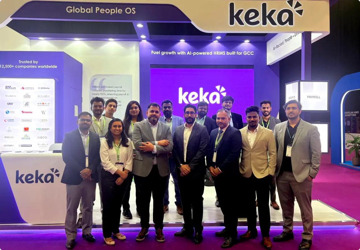 Keka team members at the booth