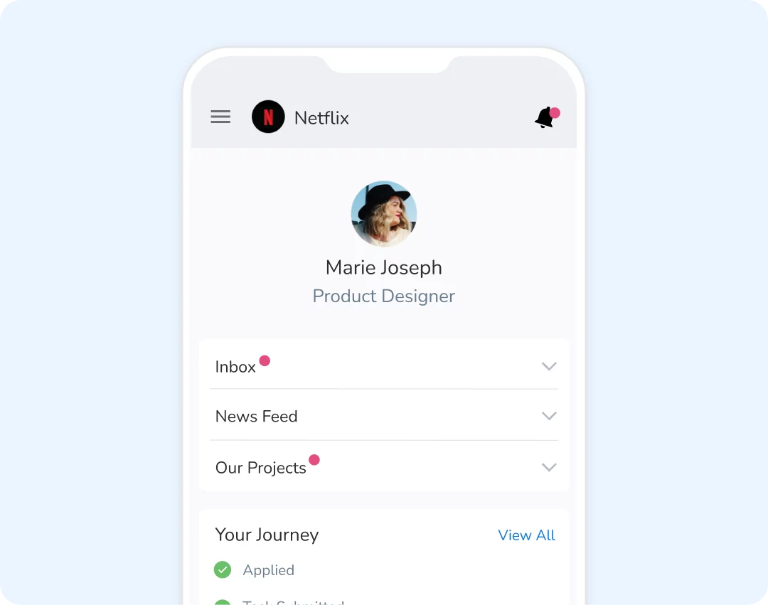Mobile portal to engage the candidate