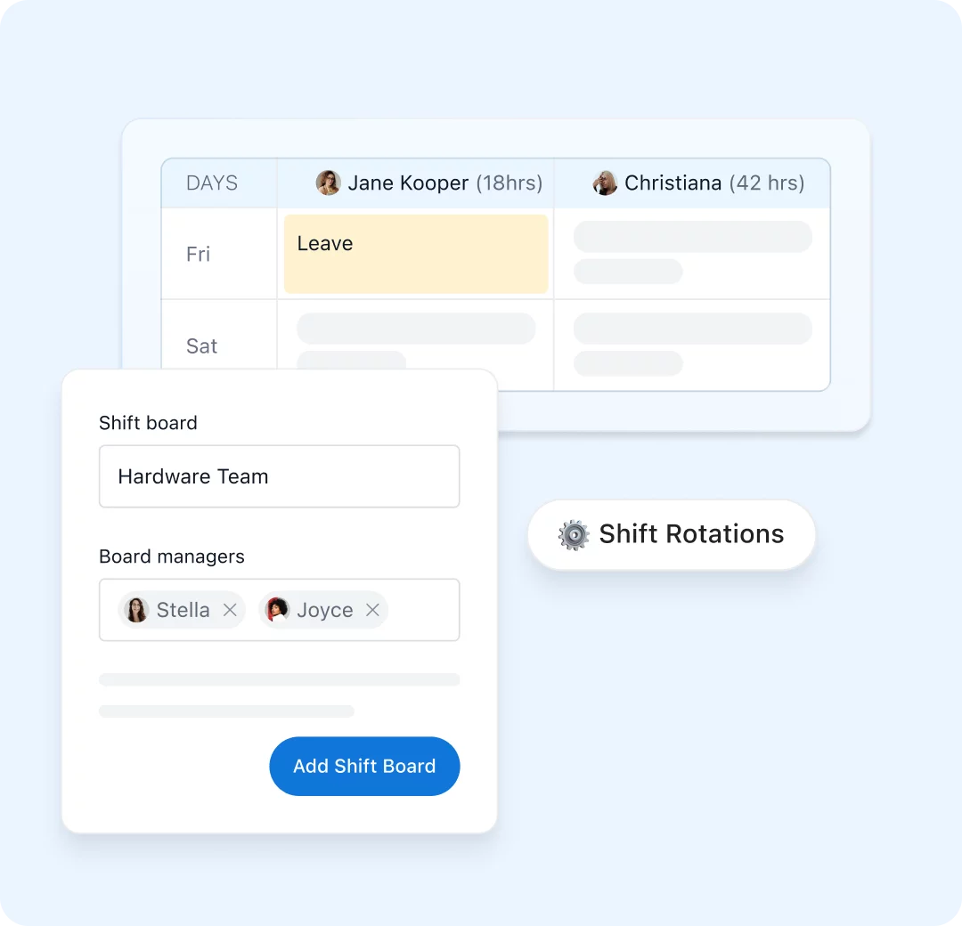 Assign people to shifts automatically based on data.