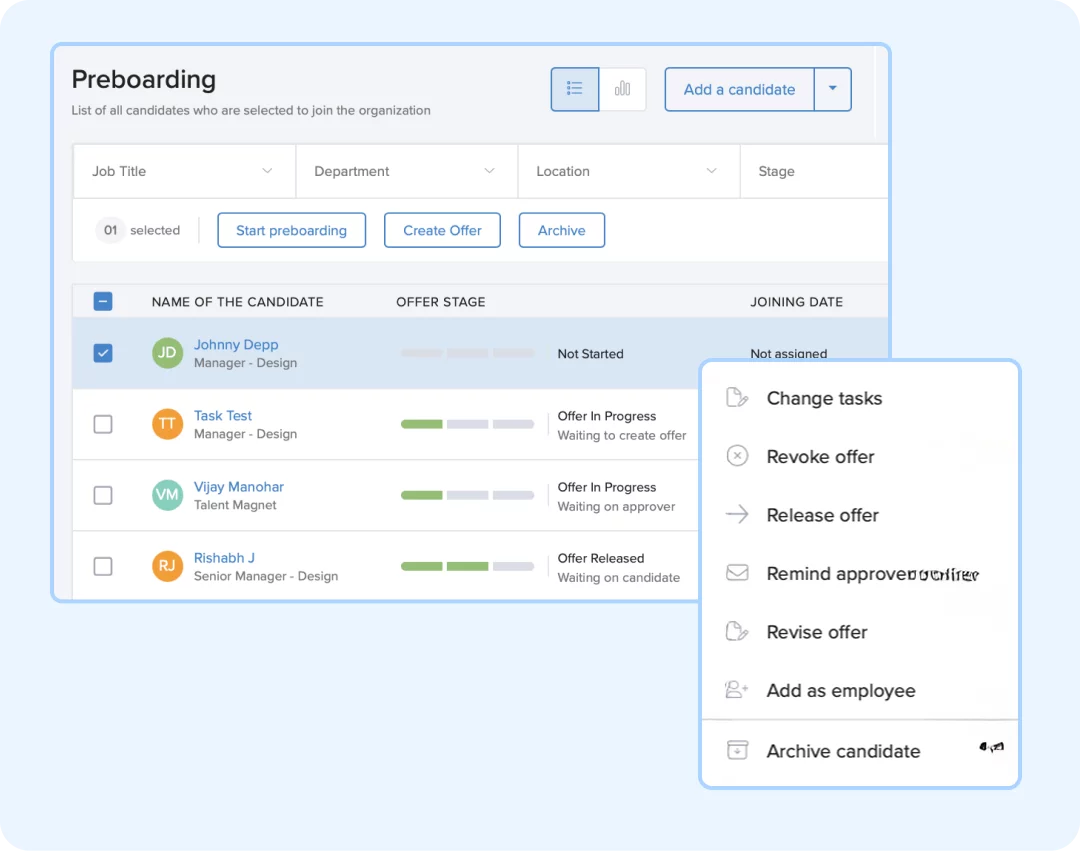 Create, approve, and track every offer from one unified workspace.