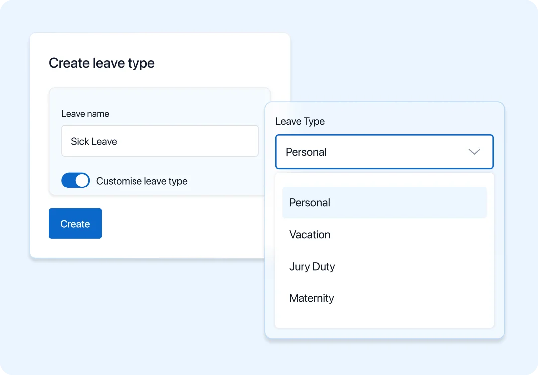 Define leave types and categories  