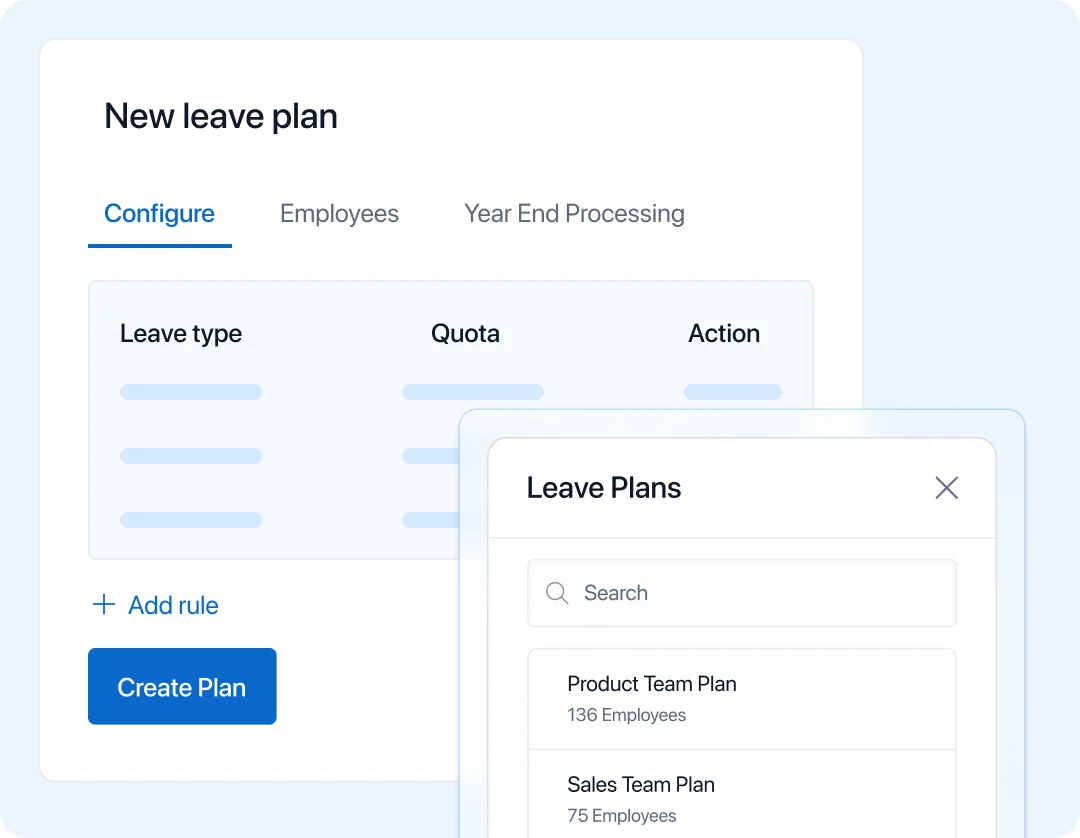 Customize leave policies for different teams 