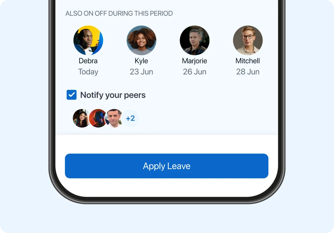 Apply and manage leave from the mobile app 